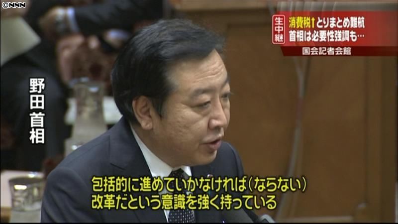 消費増税法案　民主党内のとりまとめ難航か