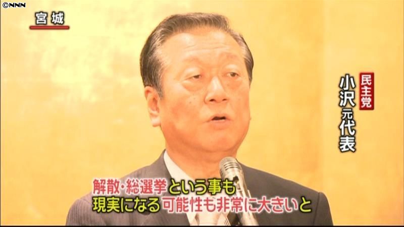 小沢氏　衆院早期解散の可能性高いとの考え