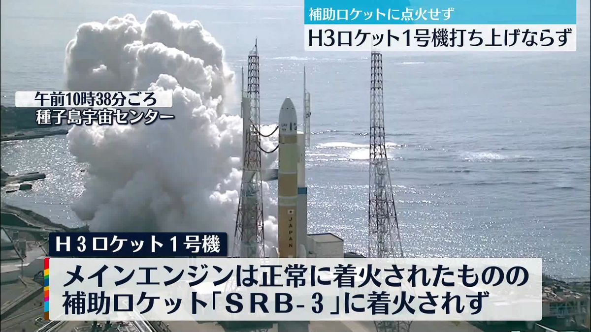 H3ロケット1号機打ち上げならず　補助ロケットに着火せず　これまで3度延期