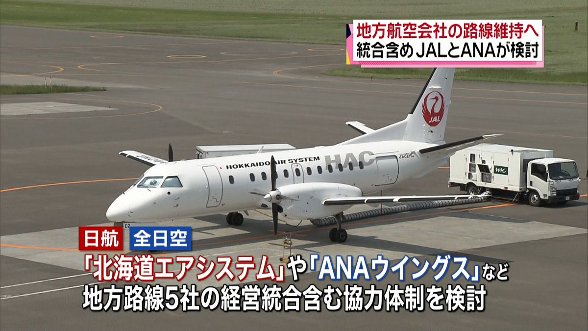 日航と全日空　地方航空会社の統合含め検討