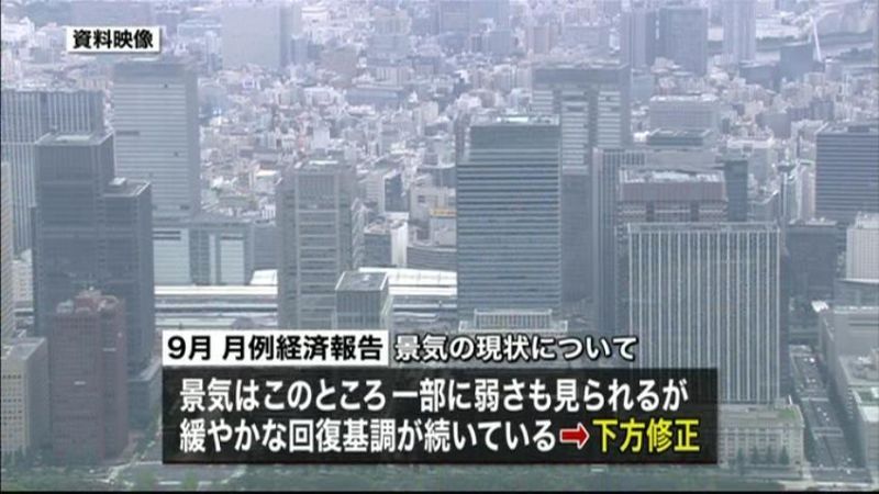 ９月の月例経済報告　景気判断を下方修正