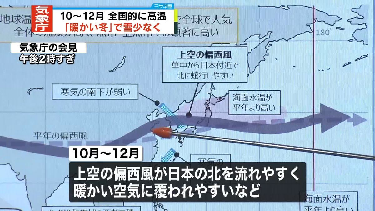 今冬は“暖かい冬”の見通し、10～12月は全国的に高温傾向　気象庁発表