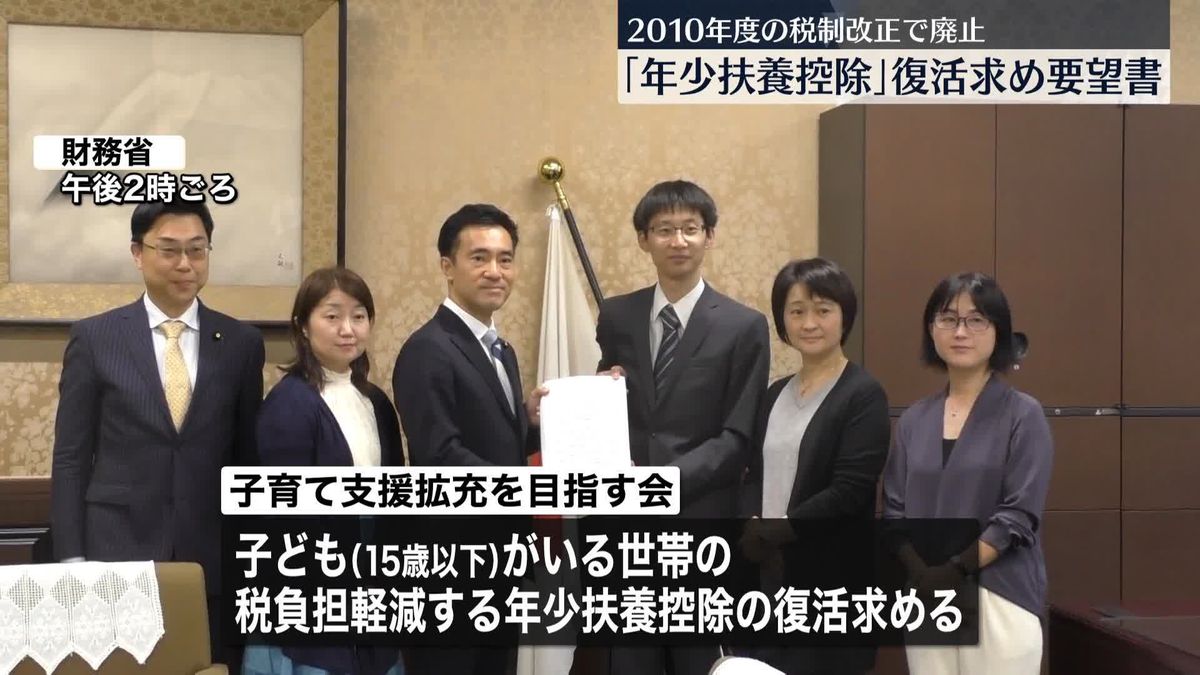 「年少扶養控除」復活求め…財務副大臣に市民団体が要望書