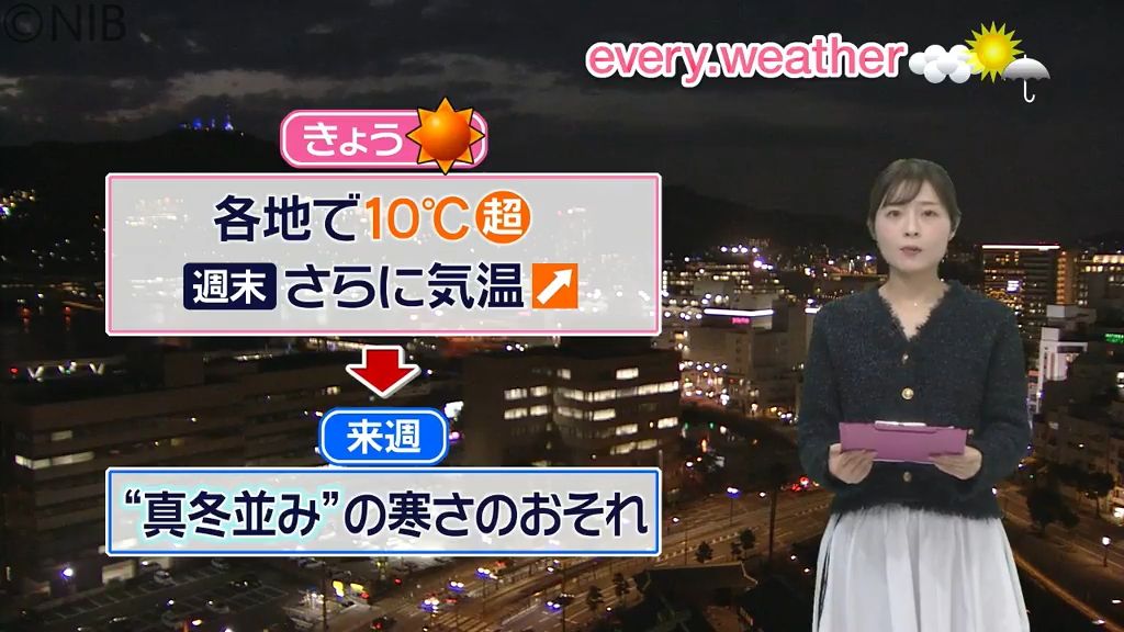 【天気】週末さらに気温が上がるも、来週は一転"真冬並み"の寒さ《長崎》