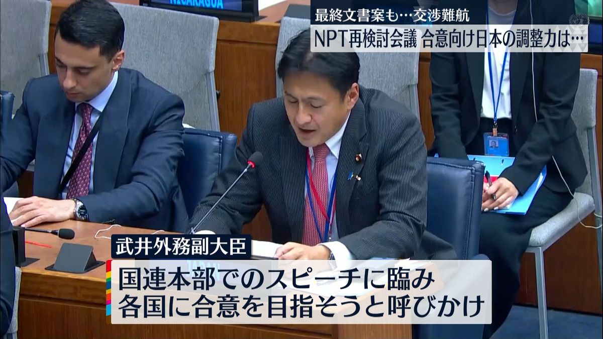 “交渉難航”NPT再検討会議　合意向け日本の調整力は