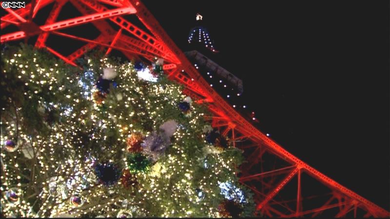 東京タワーでＸマスイルミネーション点灯式