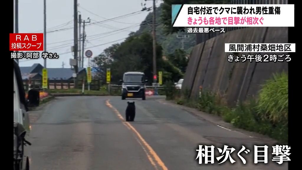 クマに襲われ男性重傷　三戸町　青森県内では去年を上回る目撃情報