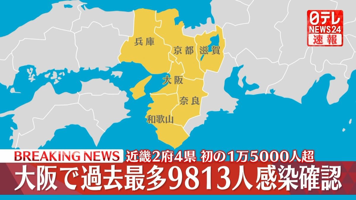 大阪で過去最多9813人の感染確認　新型コロナウイルス
