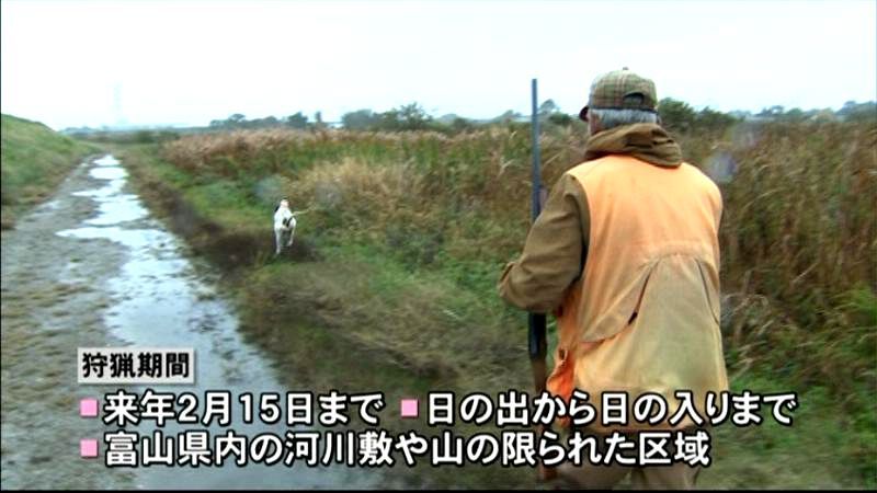 狩猟解禁、ハンターが獲物追う　富山