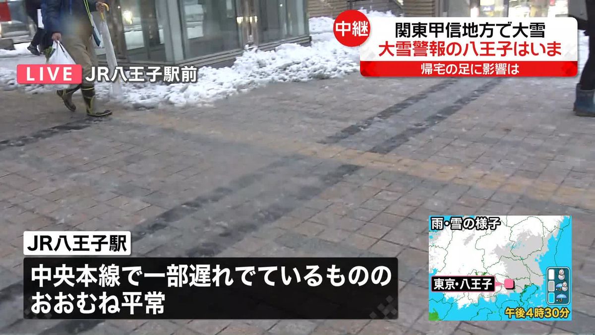 関東甲信で大雪　八王子駅前では雪による大きな交通への影響は確認されず