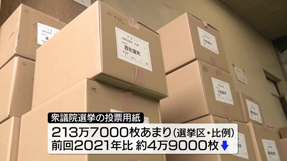 【衆院選】投票用紙　各市町村に発送