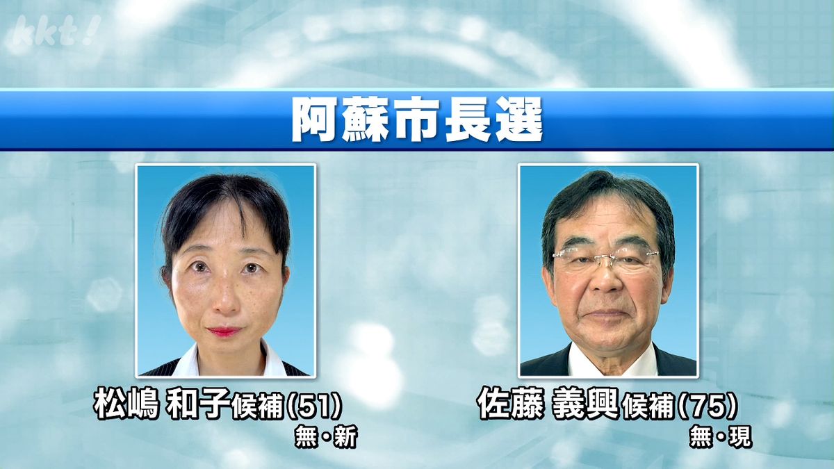 阿蘇市長選挙告示 新人と現職の2人が立候補