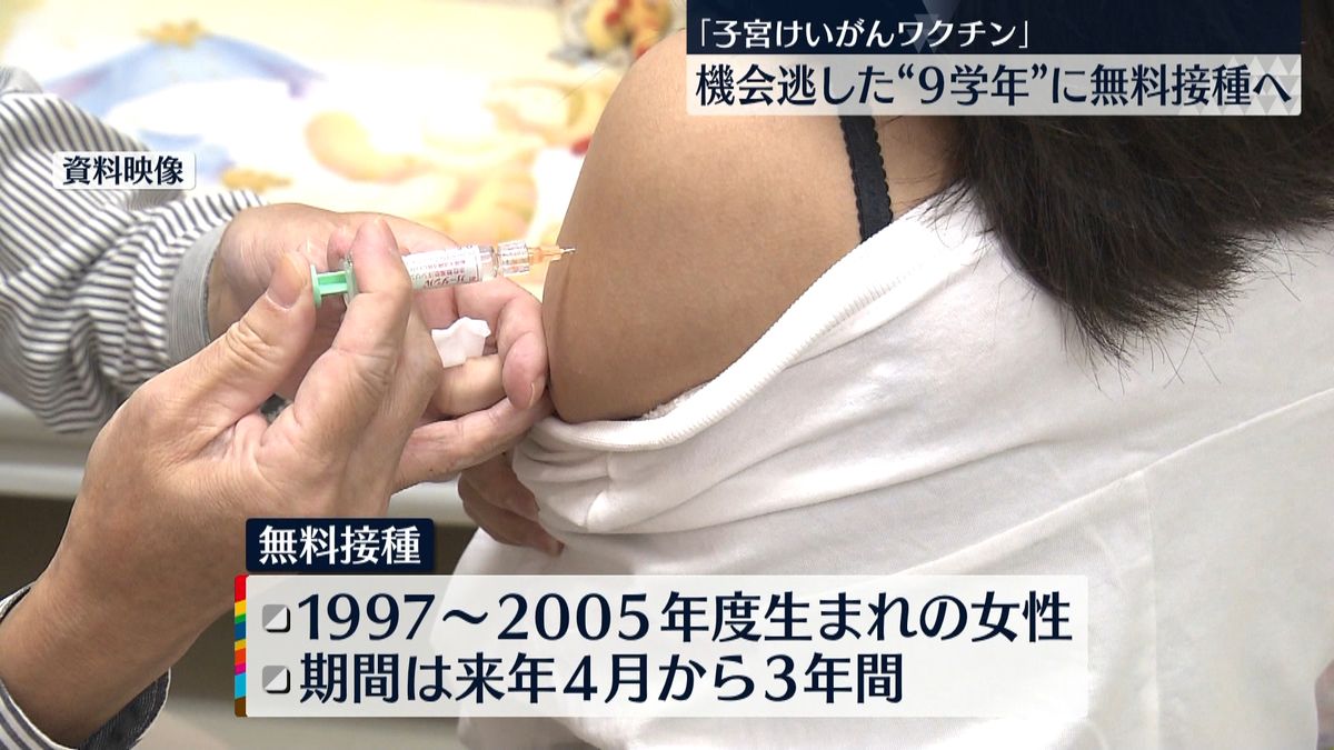 子宮けいがんワクチン“９学年”無料接種へ