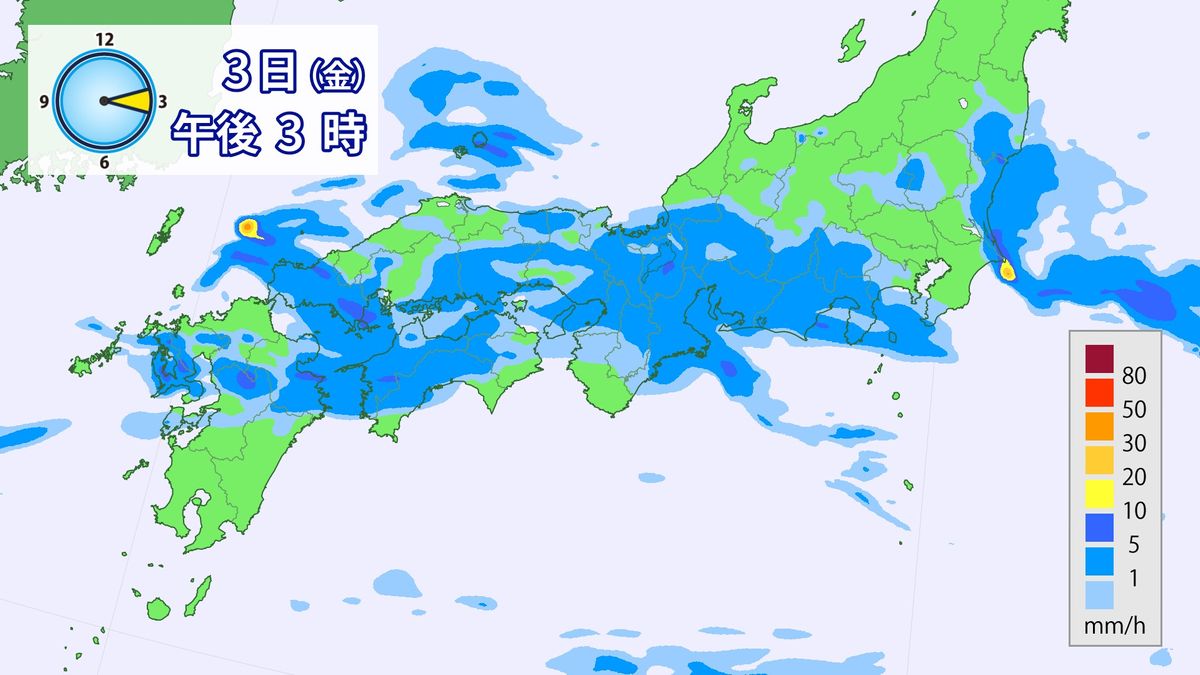 【天気】九州～東北南部　広い範囲で雨