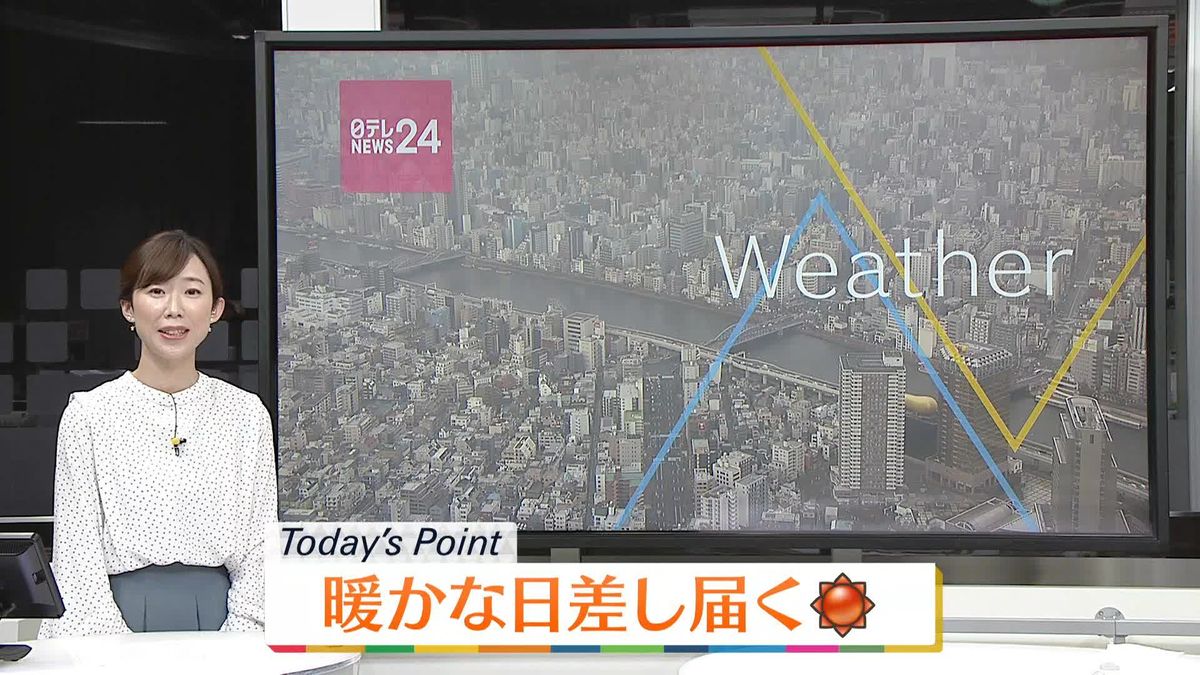 【天気】広く暖かな日差し届く　関東～東北南部の沿岸地域は昼過ぎまで雨の所も