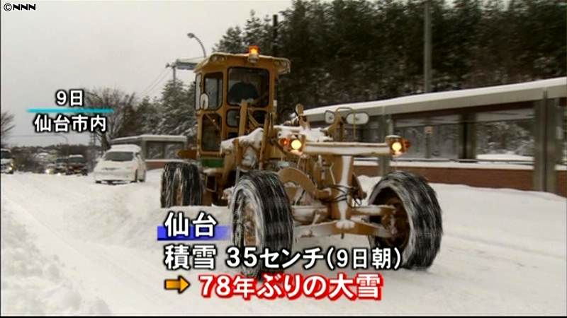 仙台で７８年ぶりの記録的大雪　４９人ケガ