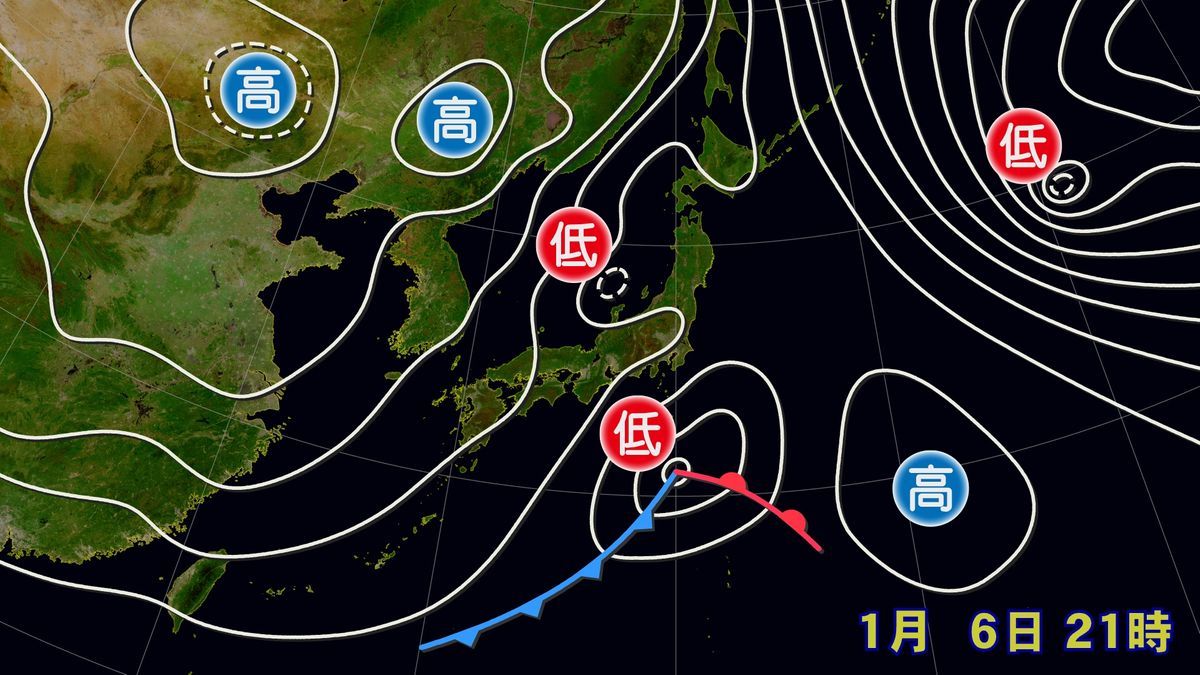 関東沖を通過する「南岸低気圧」