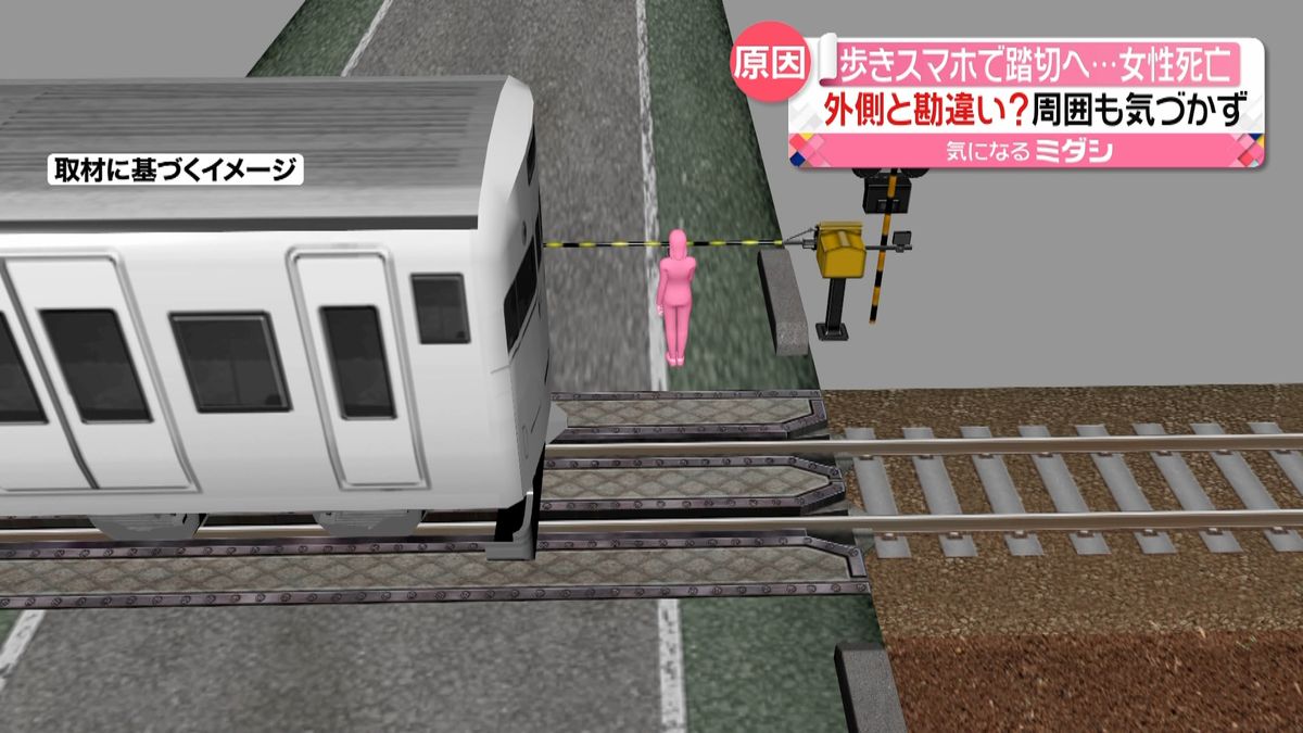 電車にはねられ女性死亡“歩きスマホ”で…
