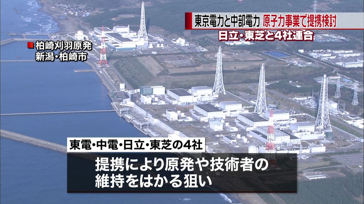 東京電力と中部電力　原子力事業で提携検討