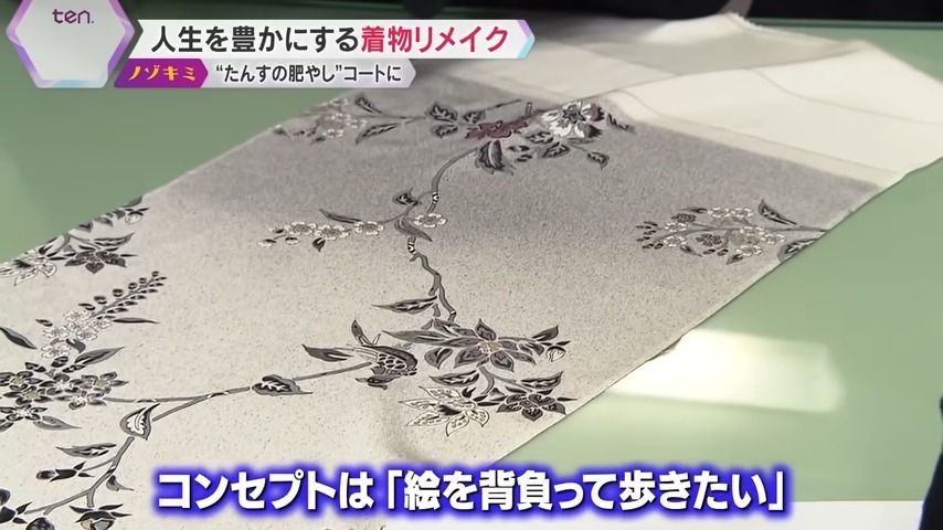 「絵を背負って歩きたい」と持ってきた着物