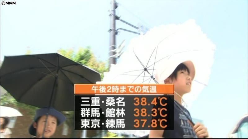 東京都心で３日連続の猛暑日、３年ぶり