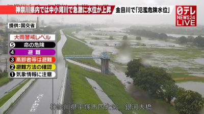 平塚市 金目川 鈴川 河内川で洪水発生か