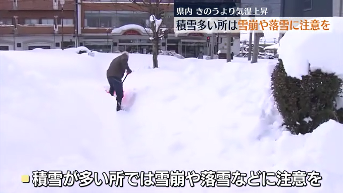 12日の県内は気温上昇…雪崩や落雪に注意を　福島