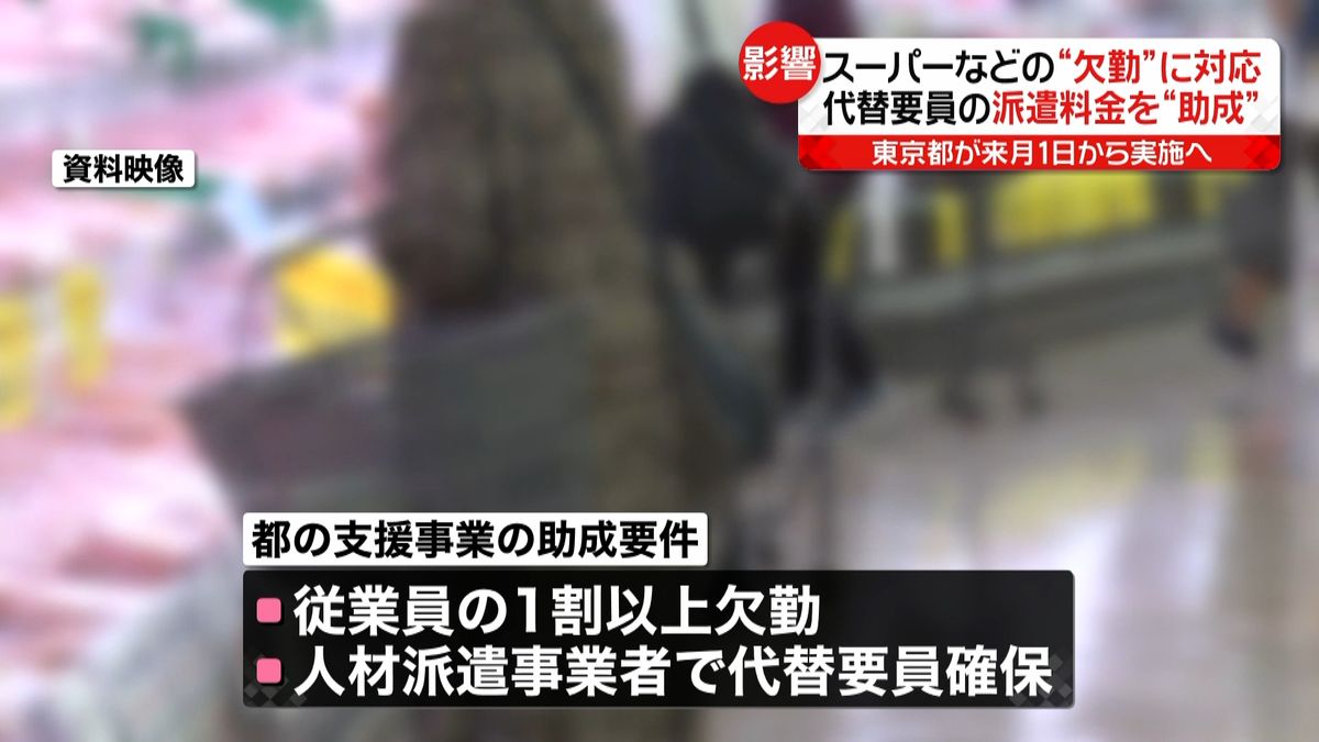 東京都　代替要員の派遣料を“助成”へ