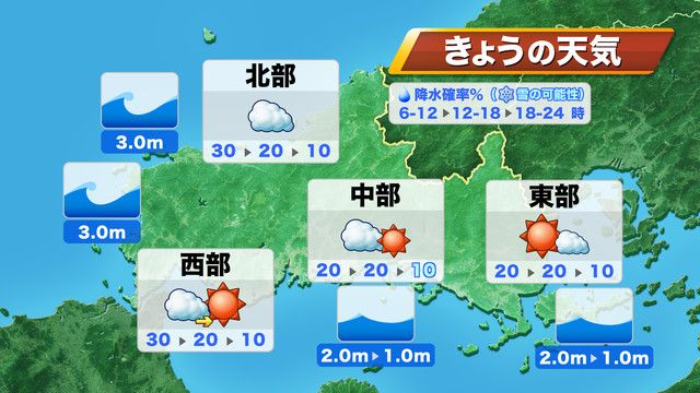 【山口天気 朝刊11/28】風の冷たさ増す　夜は朝より寒い　今週は冬の寒さの日々