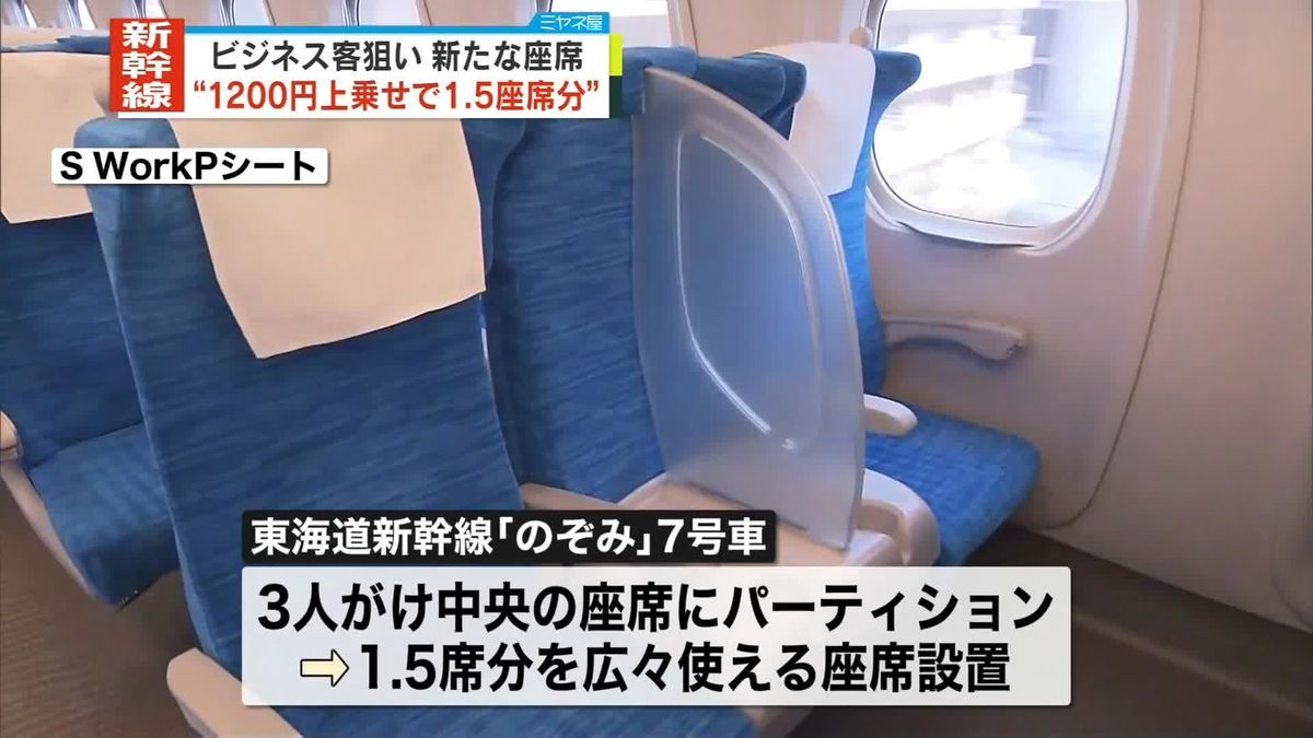 東海道新幹線　1.5席分の座席を販売へ　ビジネス客に快適な仕事環境を提供