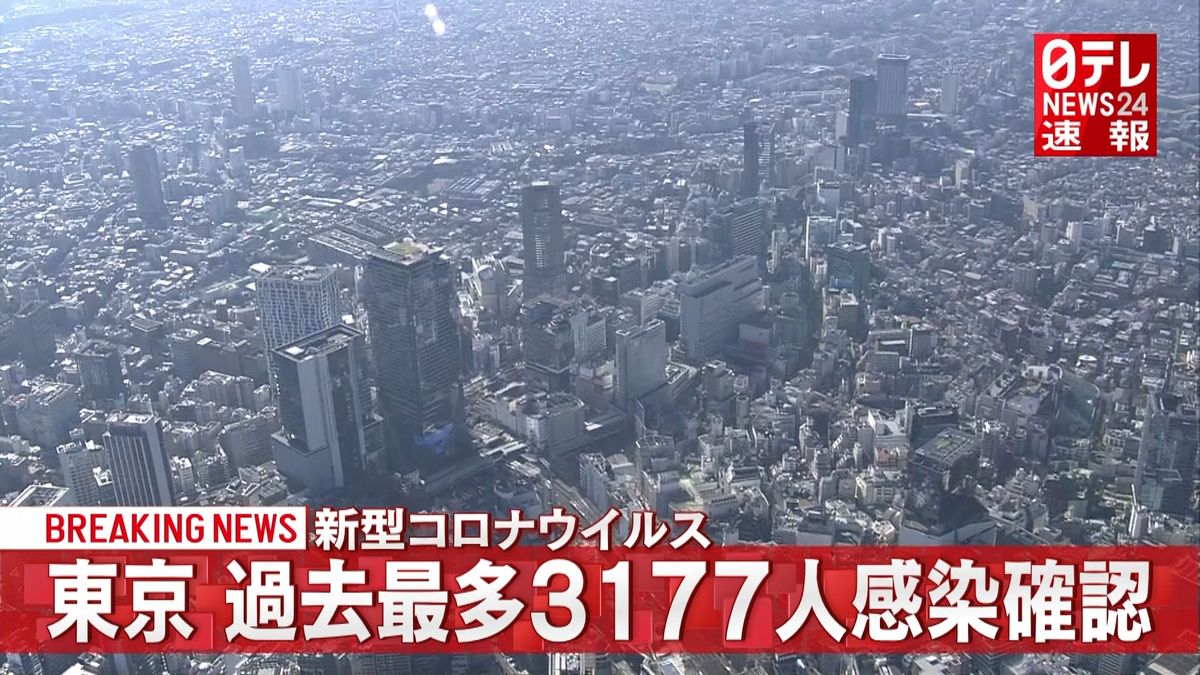 東京で３１７７人　感染者３０００人超は初