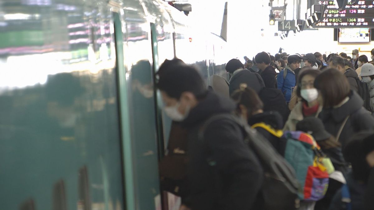 【JR仙台駅】東北新幹線 上りの指定席は終日ほぼ満席 自由席乗車率は最大80％〈午前10時時点〉