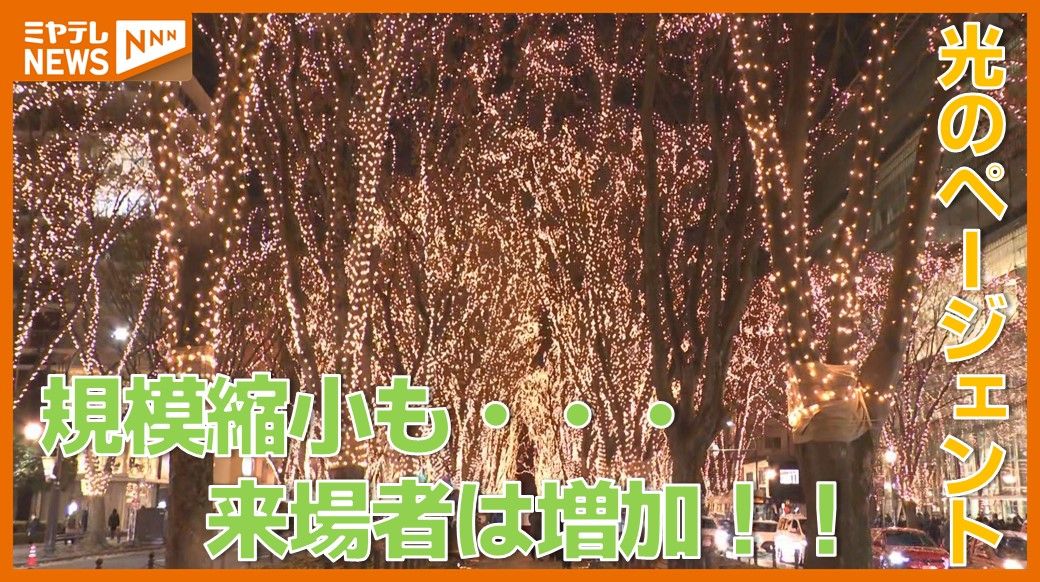 ＜光のページェント＞規模縮小も来場者は増加「希望の光として煌めき続けると信じています」期間中に205万人が来場