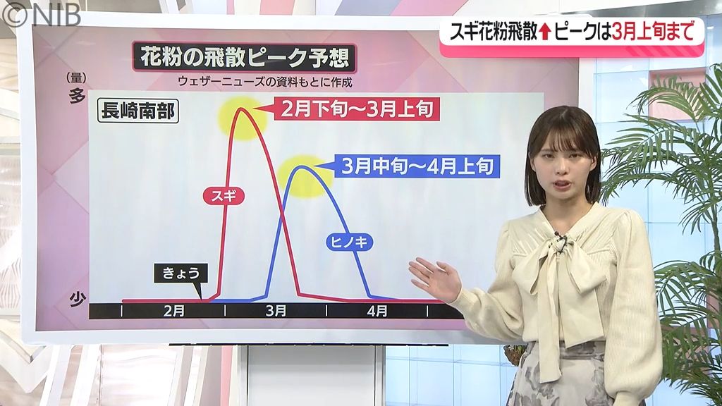 気温上昇との関係大きい “花粉の飛散”「スギ＆ヒノキ」長崎のピークはそれぞれいつ頃？《長崎》