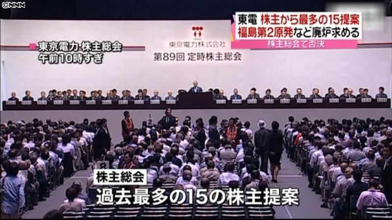 株主の１５提案、全て否決 東電株主総会｜日テレNEWS NNN