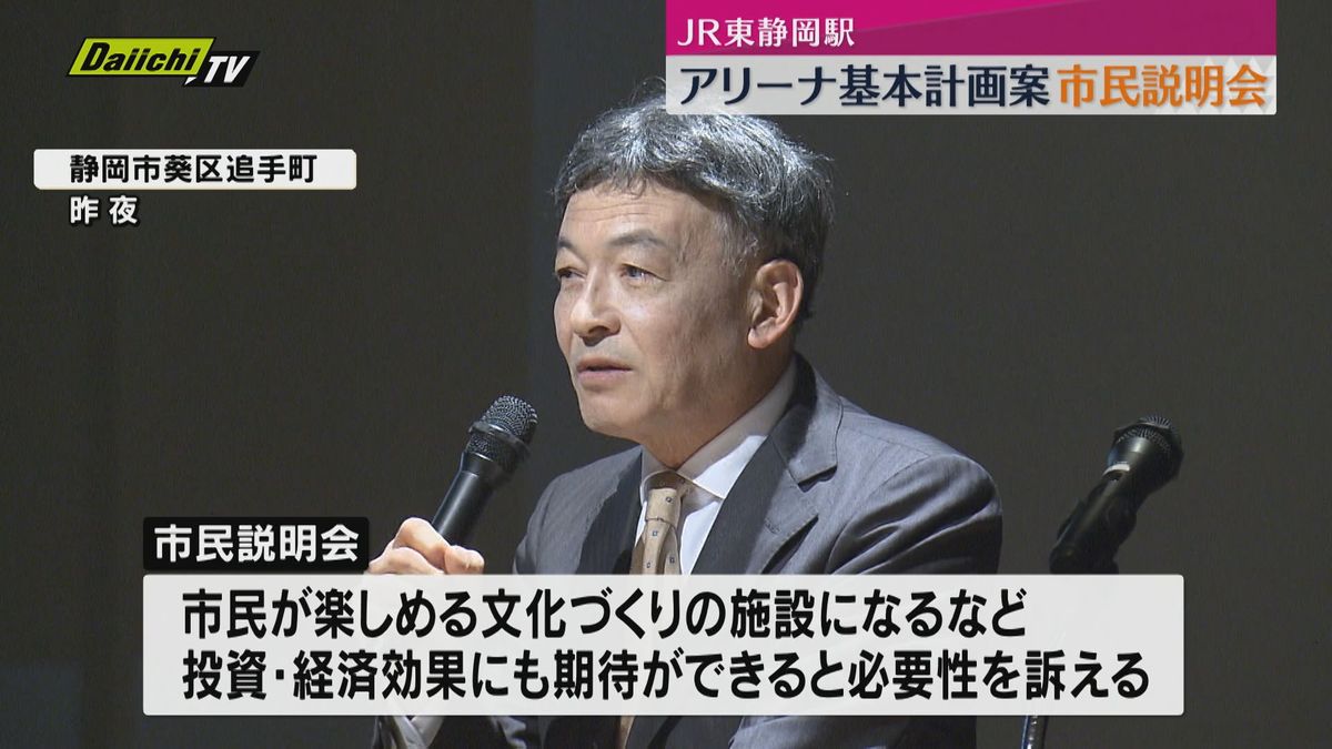 JR東静岡駅前のアリーナ構想市民説明会（静岡市）