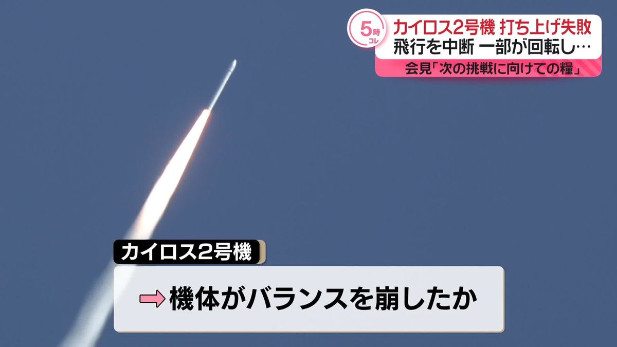 「ノズルの駆動制御に異常」カイロス2号機、打ち上げ失敗…「次の挑戦に向けての糧」　和歌山・串本町