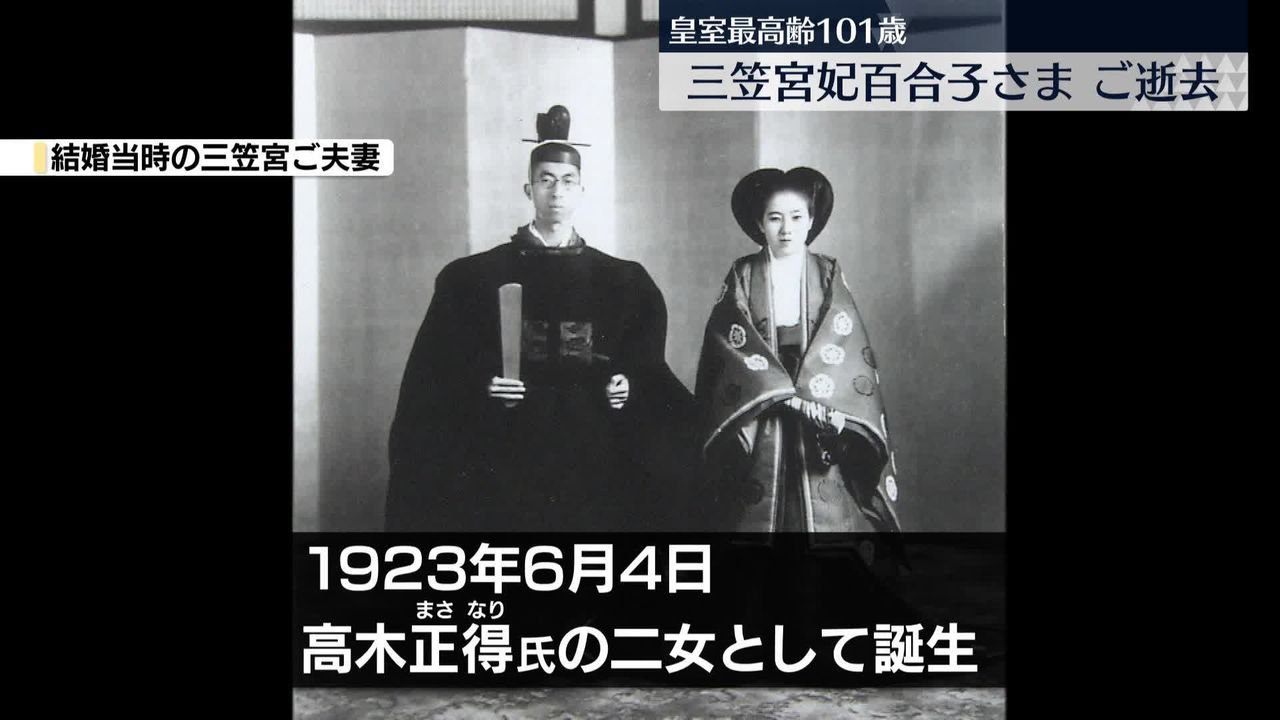 母子保健や福祉向上に取り組まれた生涯 三笠宮妃百合子さまご逝去（2024年11月14日掲載）｜日テレNEWS NNN