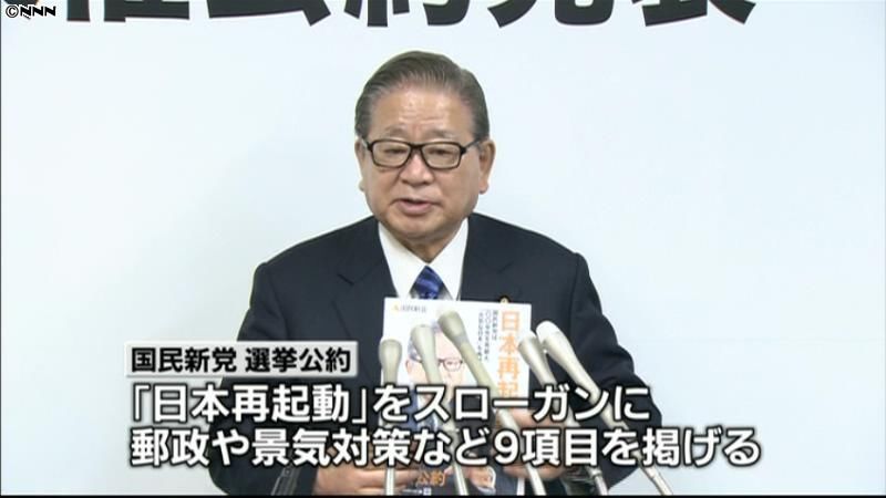 国民新党、公約発表　ＴＰＰ反対など９項目