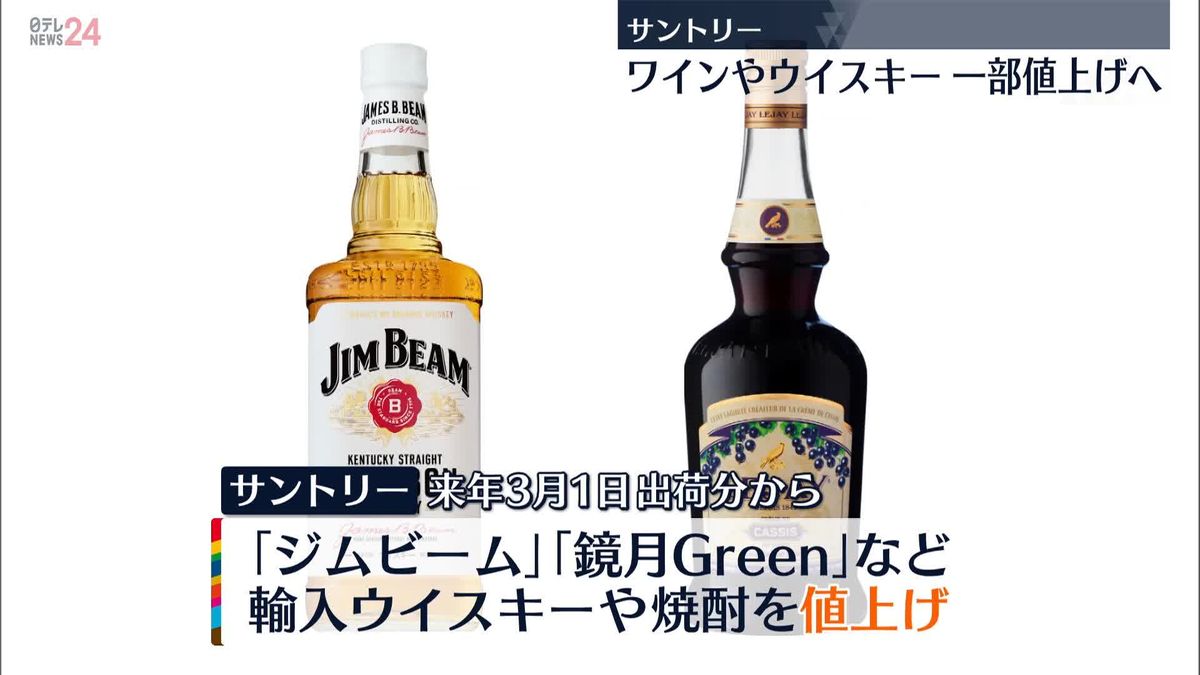 サントリー　来春に輸入ウイスキー・焼酎、ワインなど値上げへ