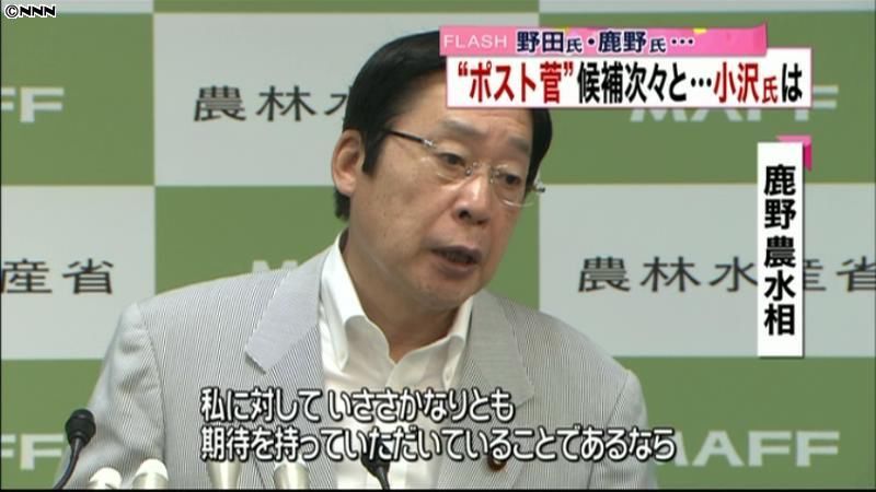 鹿野農水相支持Ｇ、民主代表選の出馬要請へ