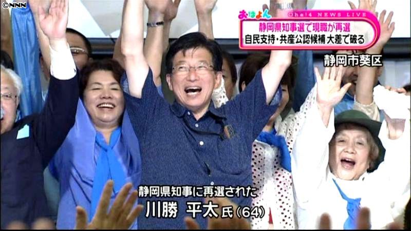 無所属・現職の川勝氏再選　静岡県知事選挙