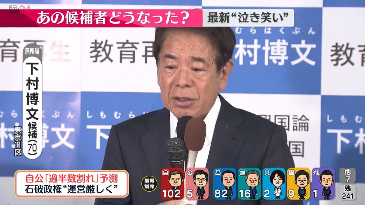 【衆院選】東京11区で無所属・下村博文氏が落選確実　文科相、自民党政調会長など歴任