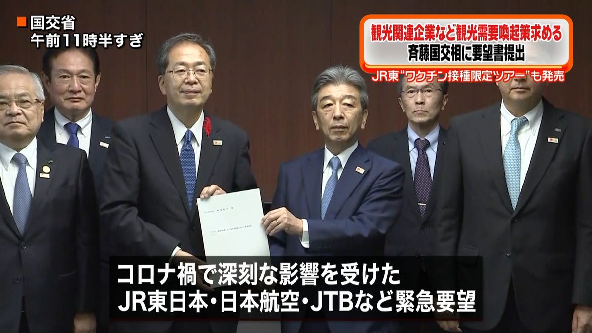 観光関連企業などが観光需要喚起策を要望