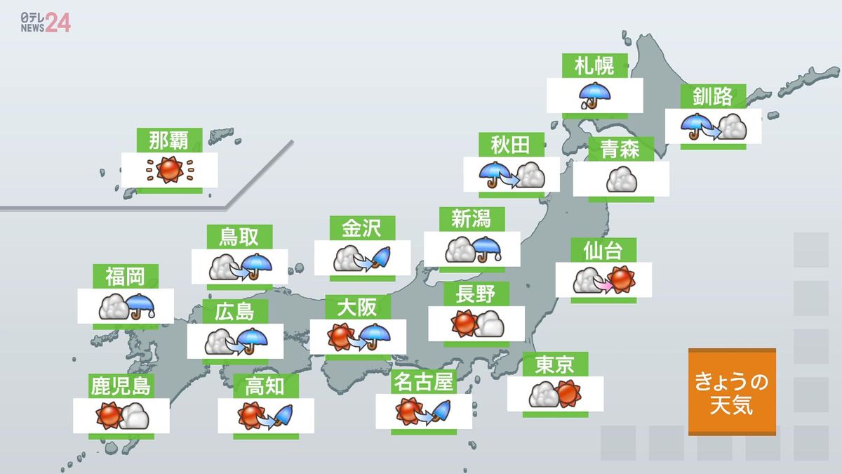 【天気】全国的に天気不安定　落雷や竜巻、強い雨やひょうに注意