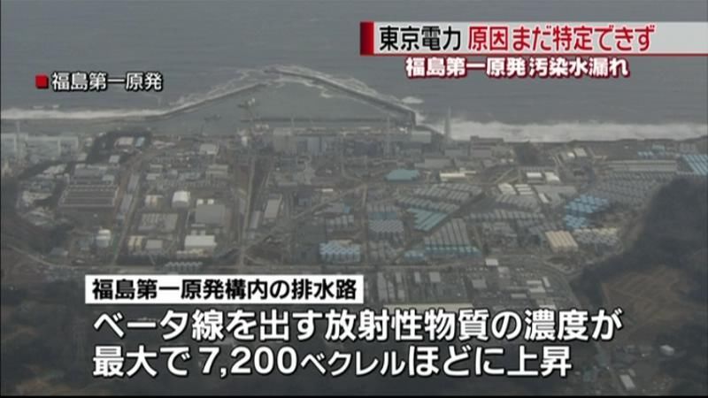 福島第一原発で汚染水漏れ　原因特定できず
