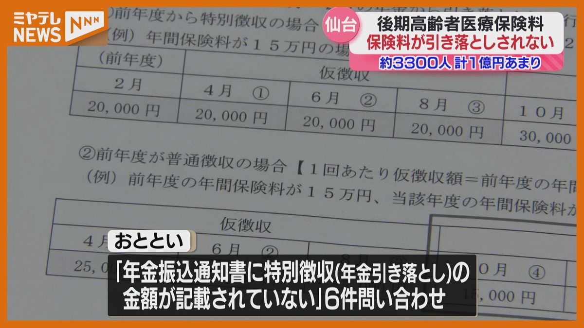 総額1億円以上がシステム処理で誤り　年金引き落としの医療保険料　仙台市がお詫び