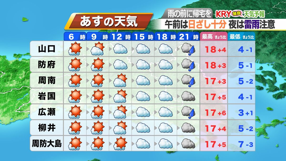 6日(水)の天気予報