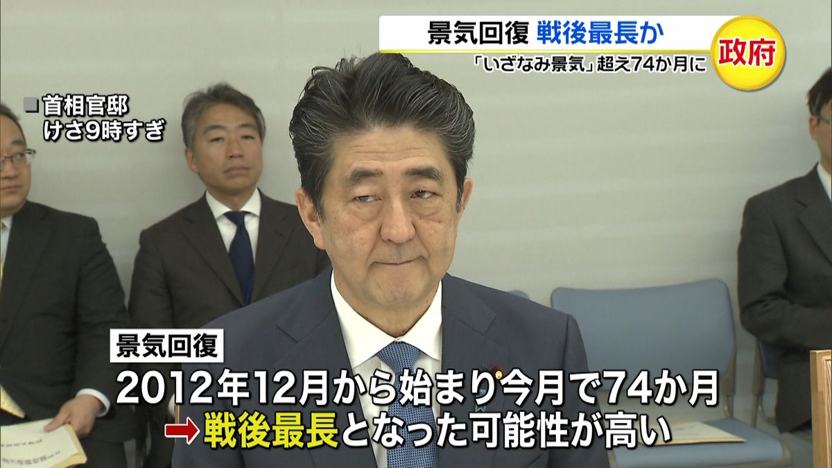 景気回復「いざなみ景気」超え　戦後最長か