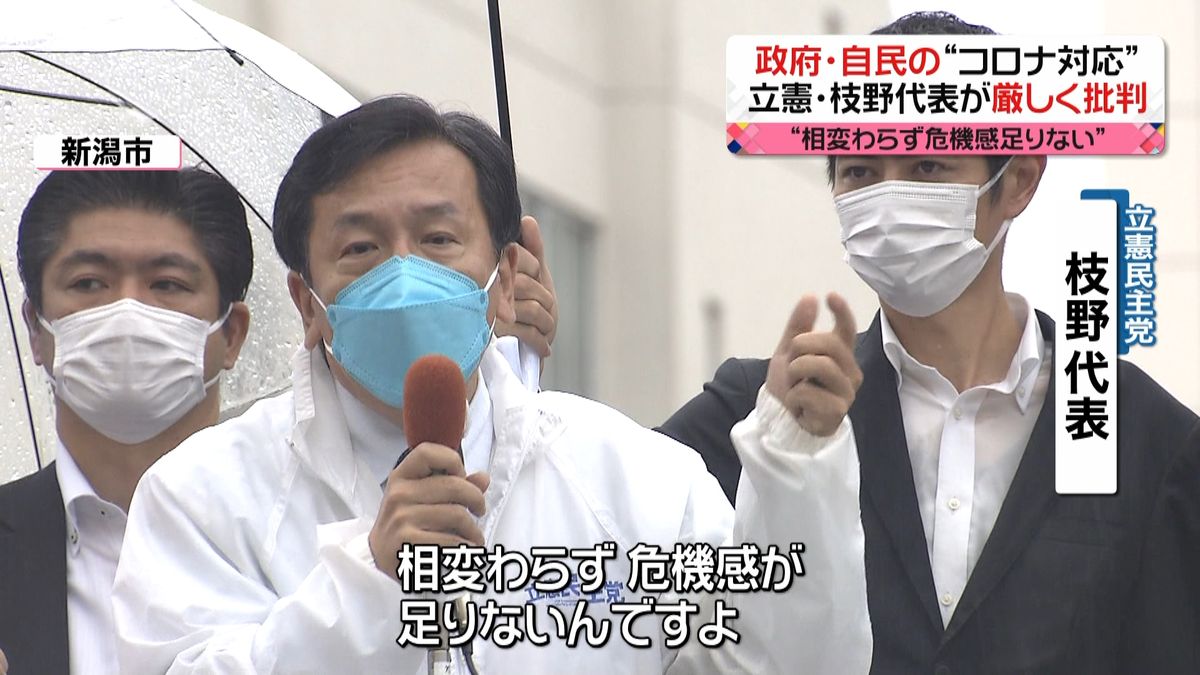 政府・自民コロナ対応　枝野氏が厳しく批判